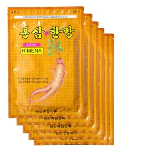 Cao dán hồng sâm Hàn Quốc giảm đau x 10 túi - 200 miếng dán màu vàng